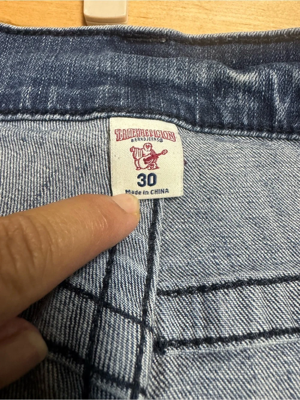 True Religion Unisex Blue Distressed Slim Jeans Sz 30